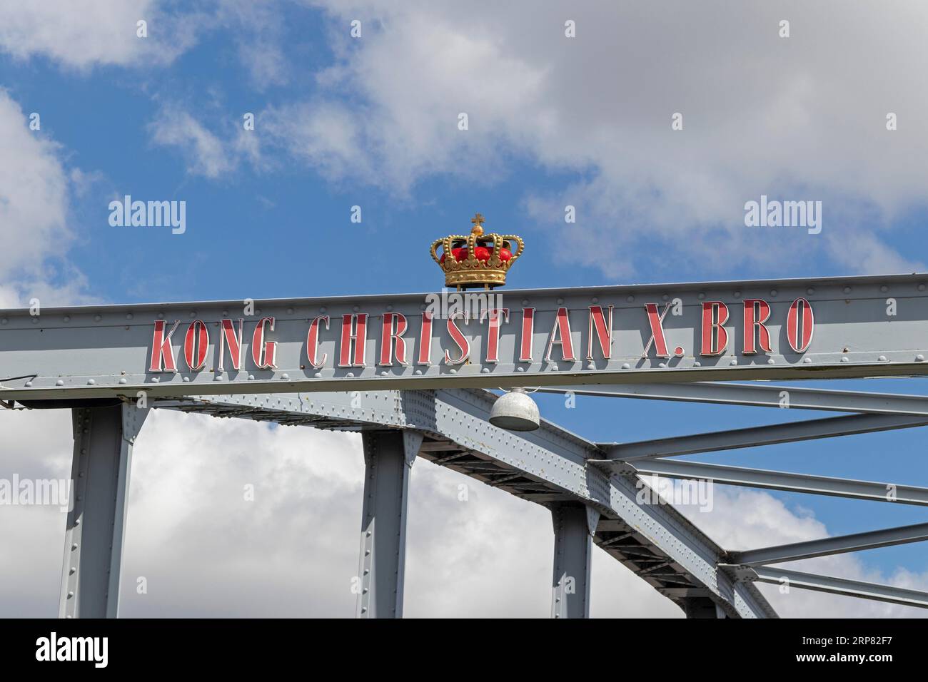 Lettering, King Christian X. Bridge, Sonderborg, Syddanmark, Denmark Stock Photo