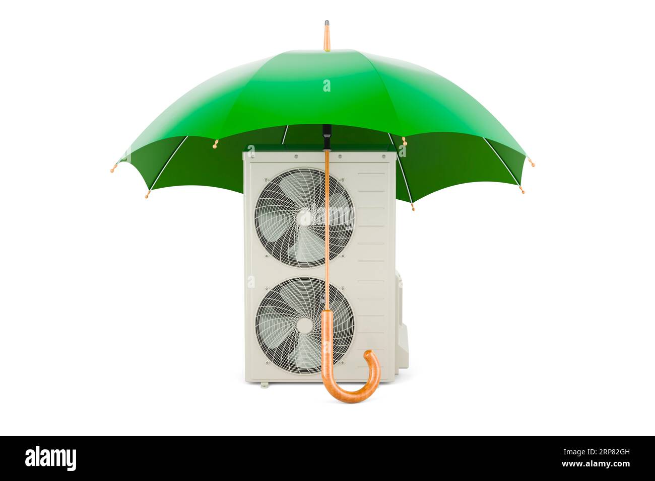 Outdoor Compressor MultiZone Unit, Air Conditioner under umbrella, 3D