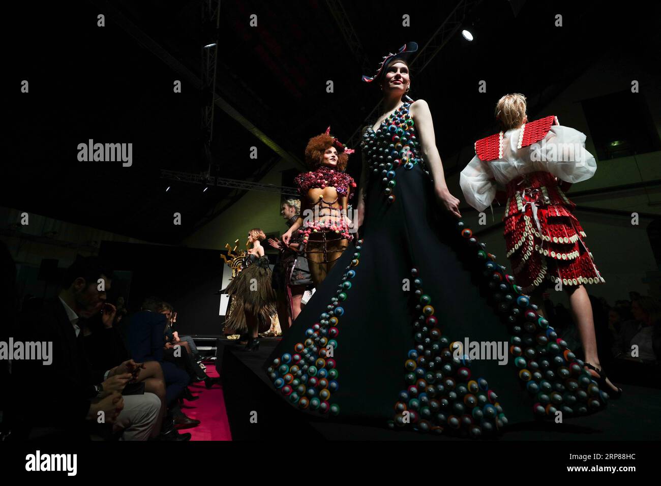 190222) -- BRUSSELS, Feb. 22, 2019 -- Models display chocolate dresses  during the opening show of the 6th Brussels Chocolate Salon in Brussels,  Belgium, Feb. 21, 2019. The 6th Brussels Chocolate Salon (