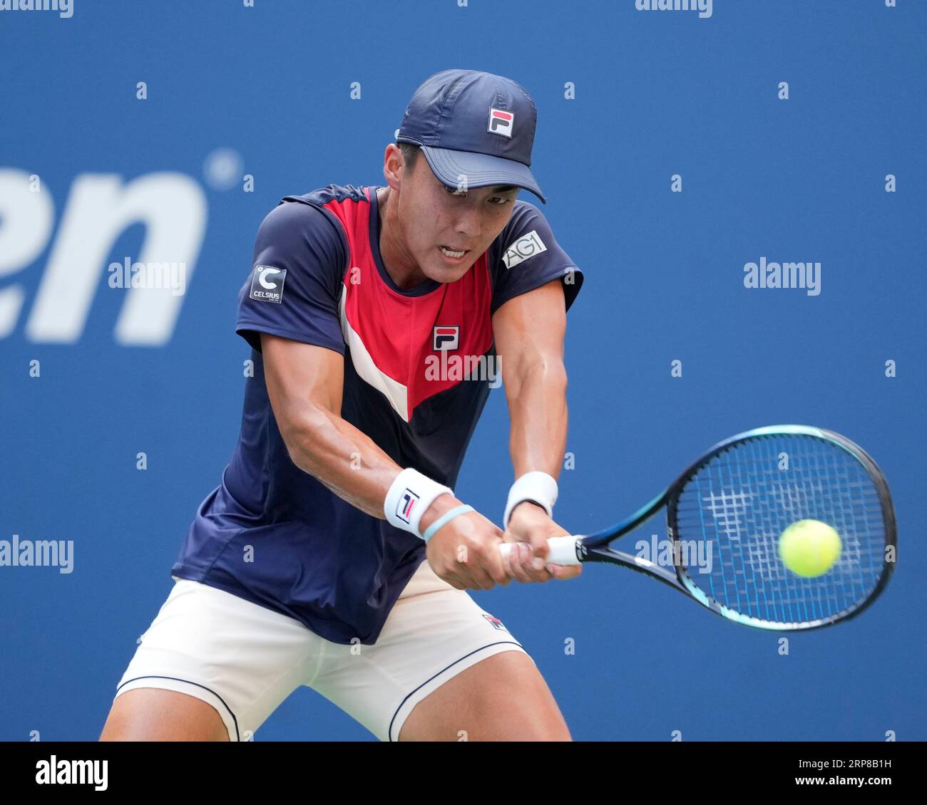 September 3, 2023: Rinky Hijikata (AUS) loses to Frances Tiafoe (USA), 6-4, 6-1 at the US Open being played at Billie Jean King National Tennis Center in Flushing, Queens, NY, {USA} © Grace Schultz/Cal Sport Media (Credit Image: © Grace Schultz/Cal Sport Media) Stock Photo