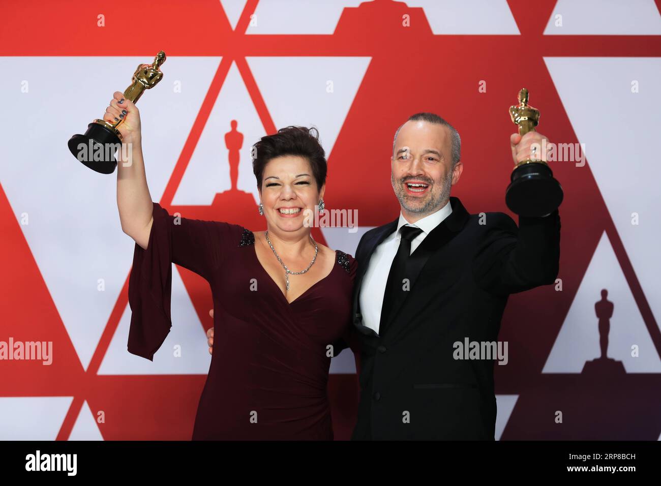 (190226) LOS ANGELES, Feb. 26, 2019 (Xinhua) John Warhurst (R