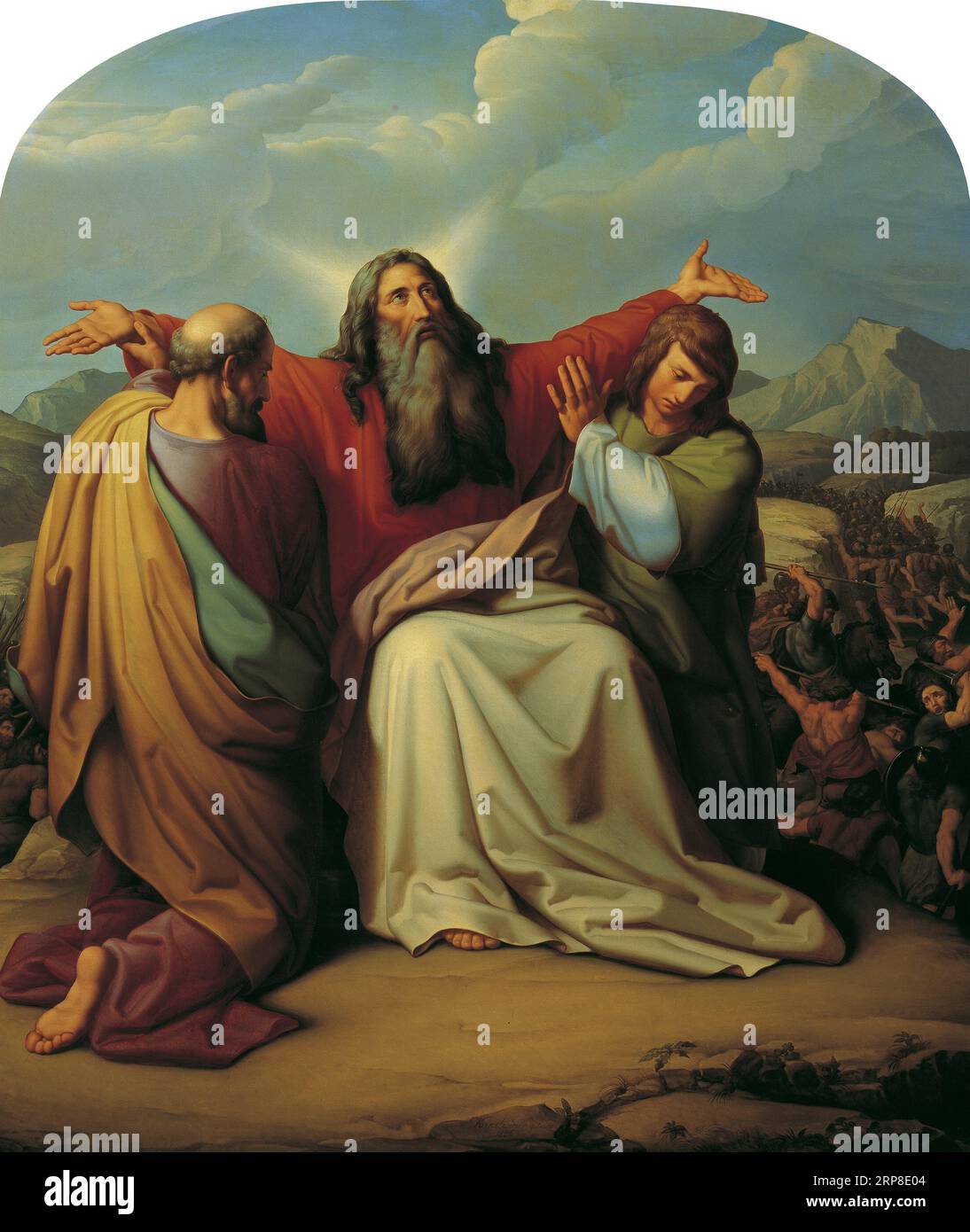 Moses, um den Sieg betend 1836 by Leopold Kupelwieser Stock Photo
