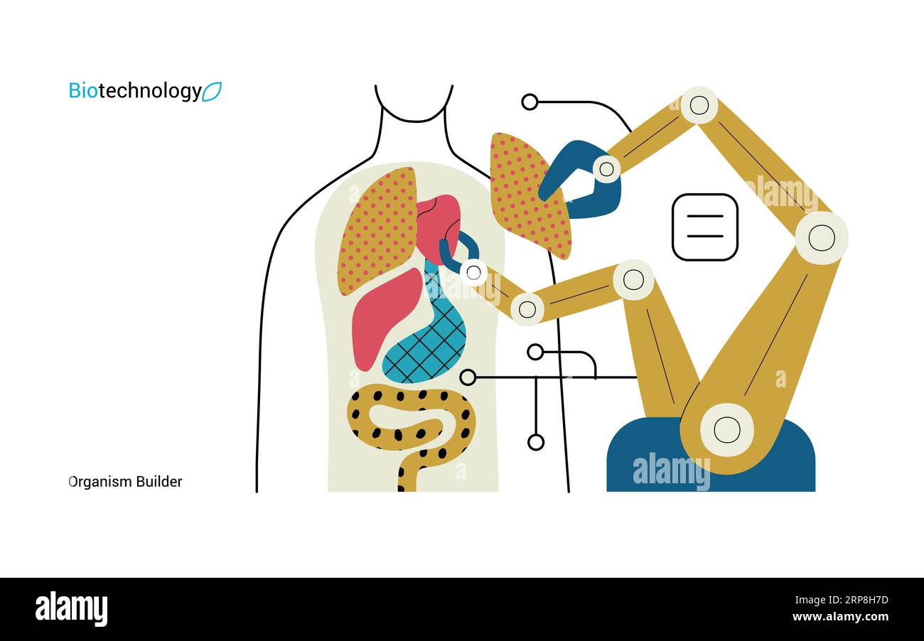 Bio Technology, Organism Builder modern flat vector concept