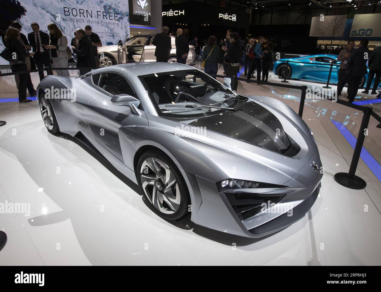 (190306) -- GENEVA, March 6, 2019 (Xinhua) -- Photo taken on March 6, 2019 shows the Arcfox-GT electric vehicle at the 89th Geneva International Motor Show in Geneva, Switzerland. Electric cars and hybrid cars are highlights at this year s Geneva International Motor Show, which will open to the public from March 7 to 17. (Xinhua/Xu Jinquan) SWITZERLAND-GENEVA-INTERNATIONAL MOTOR SHOW-ELECTRIC CARS PUBLICATIONxNOTxINxCHN Stock Photo