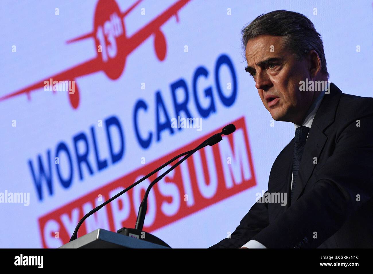 190312) -- SINGAPORE, March 12, 2019 -- International Air Transport  Association (IATA) Director General and Chief Executive Officer Alexandre  de Juniac speaks at the opening ceremony of the IATA 13th World Cargo