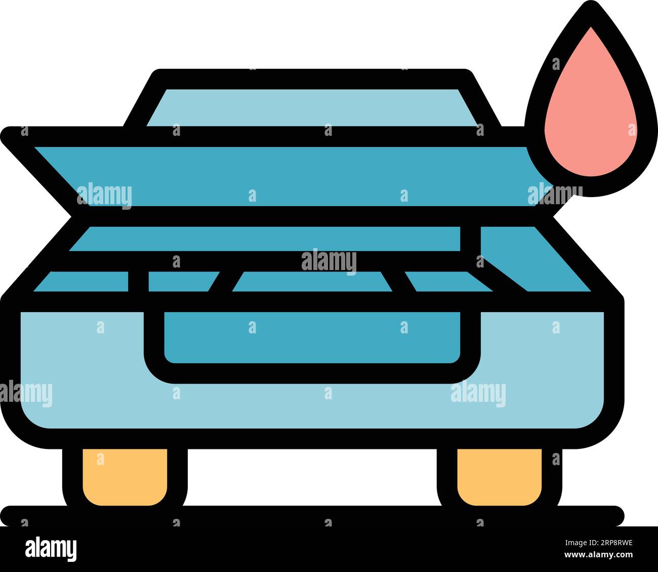 Under hood wash icon outline vector. Car wash. Auto washer color flat