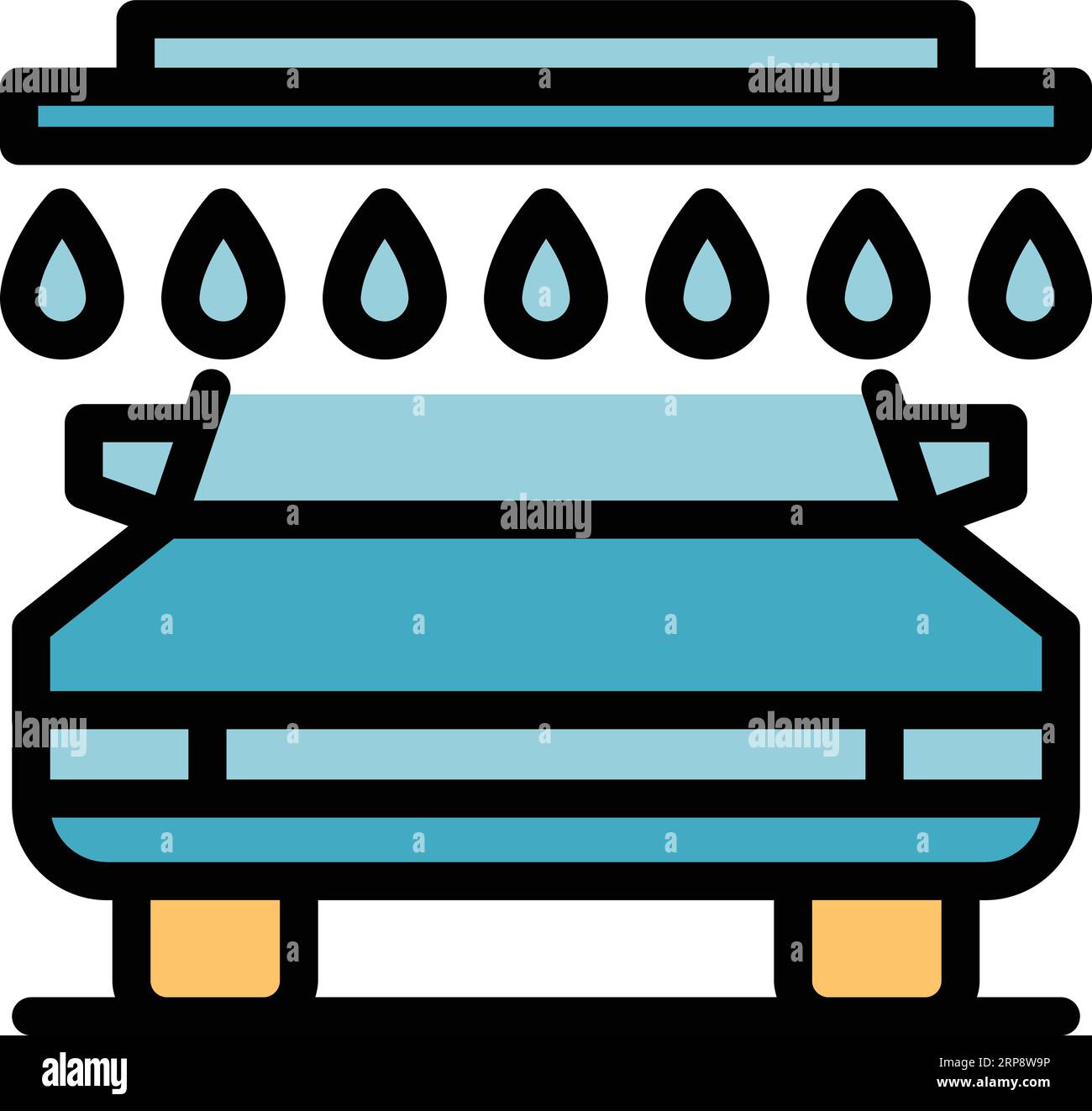 Shower car icon outline vector. Wash service. Clean window color flat