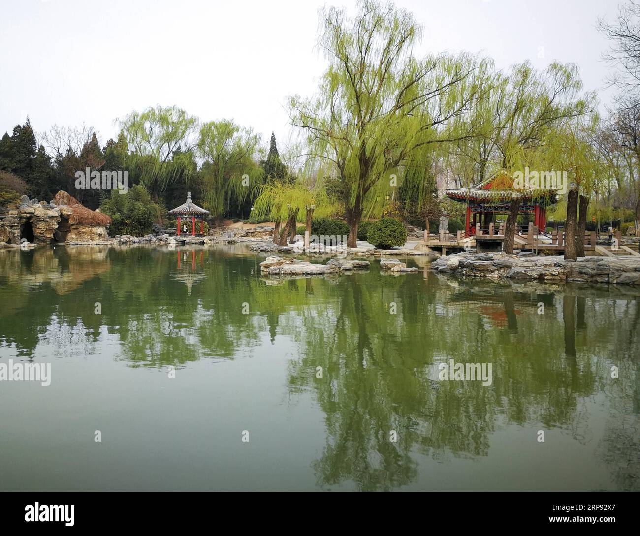 (190321) -- BEIJING, March 21, 2019 -- Photo taken with a mobile phone shows the spring scenery at Ritan Park in Beijing, capital of China, March 19, 2019. ) (BeijingCandid) CHINA-BEIJING-SPRING (CN) MengxChenguang PUBLICATIONxNOTxINxCHN Stock Photo