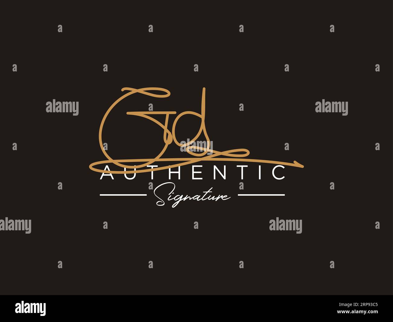 GD Signature Logo Template Vector. Stock Vector