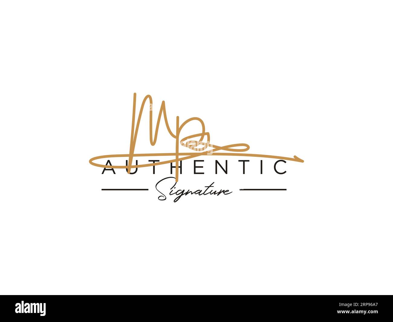 MP Signature Logo Template Vector. Stock Vector