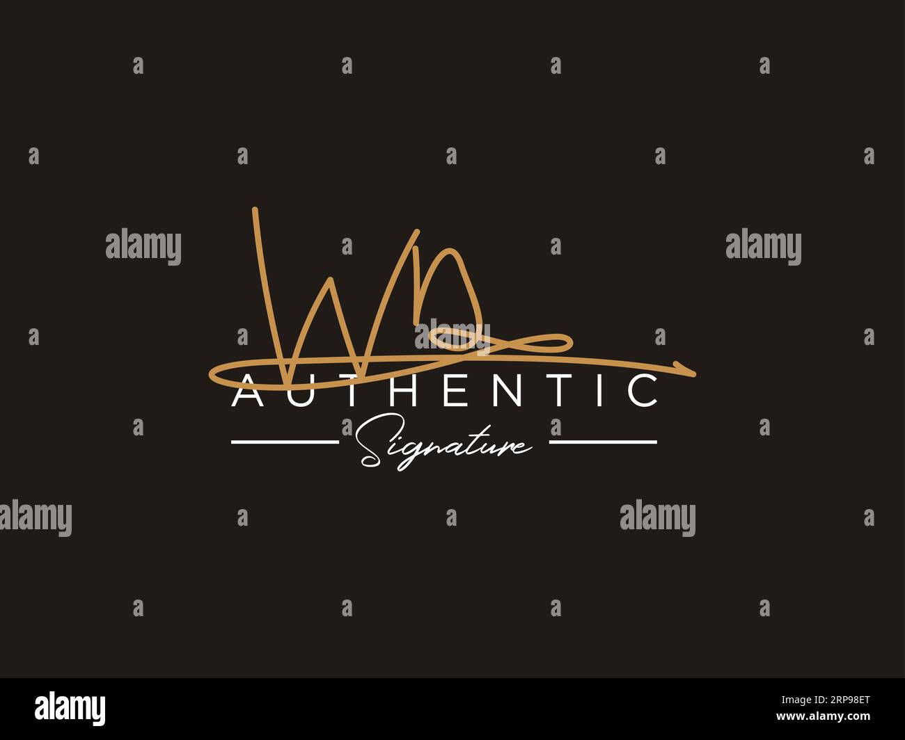 WN Signature Logo Template Vector. Stock Vector