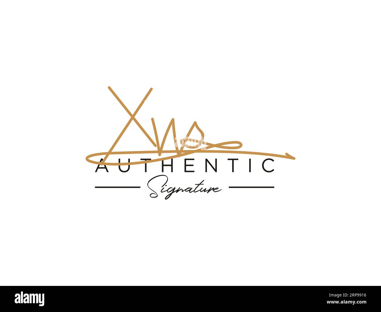 XW Signature Logo Template Vector. Stock Vector