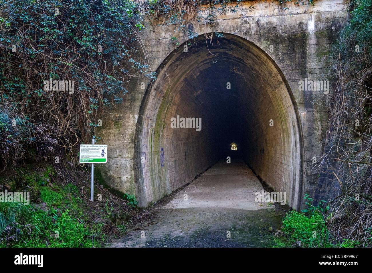 Western entrance to the Muntapa Railway Tunnel, Highgrove, Toowoomba Region, Queensland Stock Photo