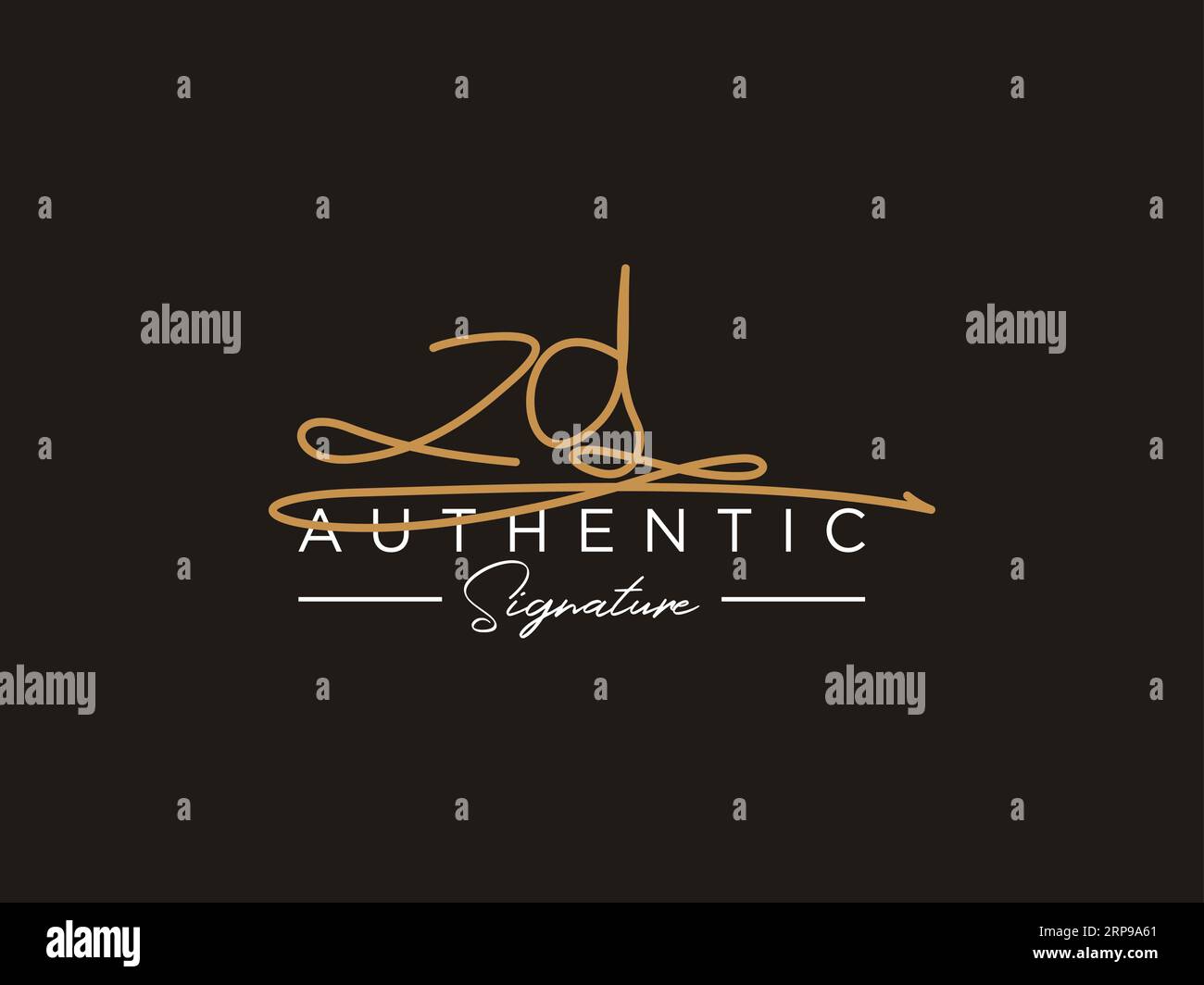 ZD Signature Logo Template Vector. Stock Vector