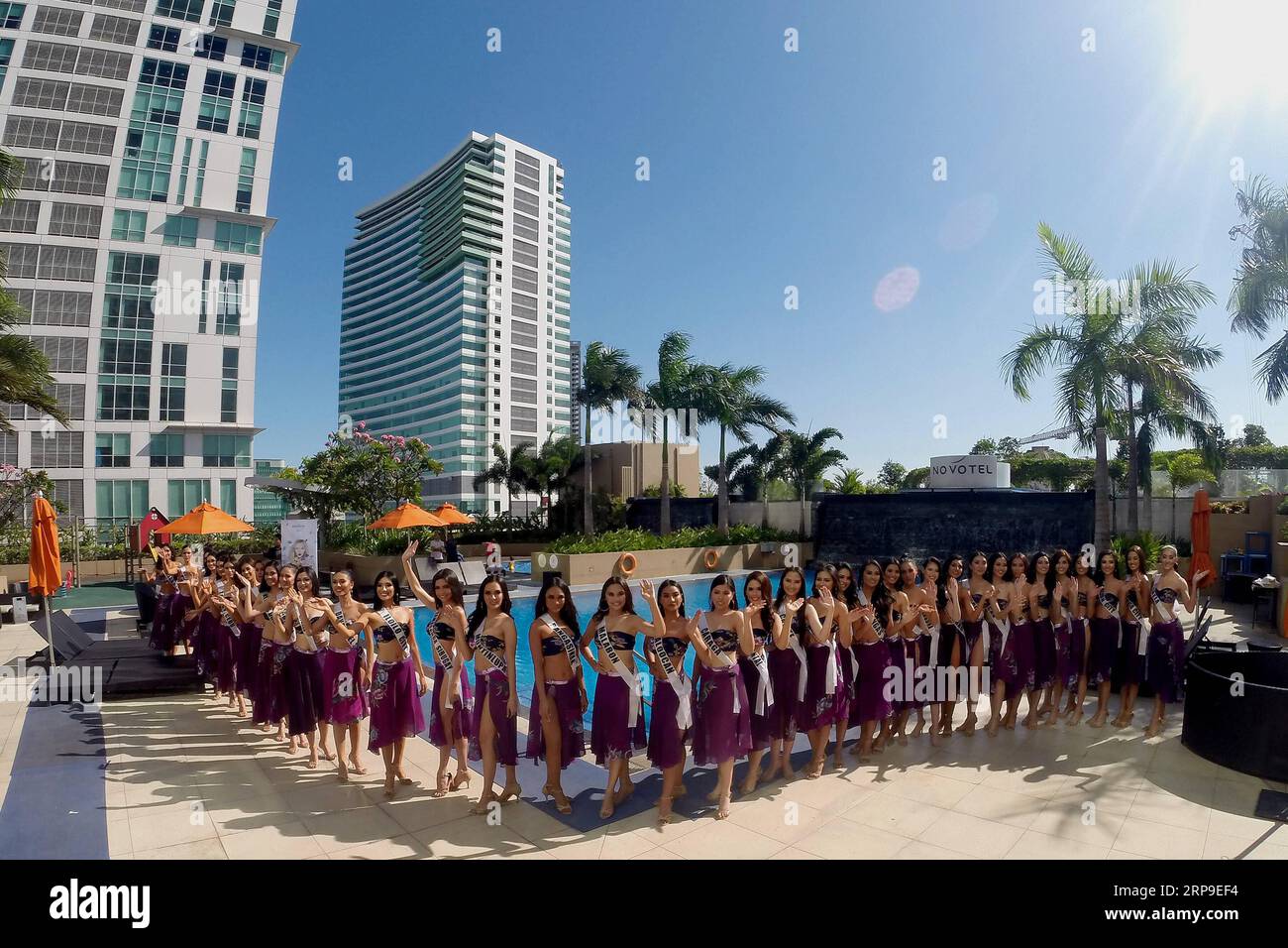 (190404) -- QUEZON CITY, April 4, 2019 -- Candidates pose during the Binibining Pilipinas (Miss Philippines) 2019 press presentation in Quezon City, the Philippines, April 4, 2019. Around 40 candidates from all over the Philippines will vie in the Binibining Pilipinas 2019 beauty pageant. The winners will represent the country in various international beauty contests. ) PHILIPPINES-QUEZON CITY-BINIBINING PILIPINAS 2019-PRESS PRESENTATION ROUELLExUMALI PUBLICATIONxNOTxINxCHN Stock Photo