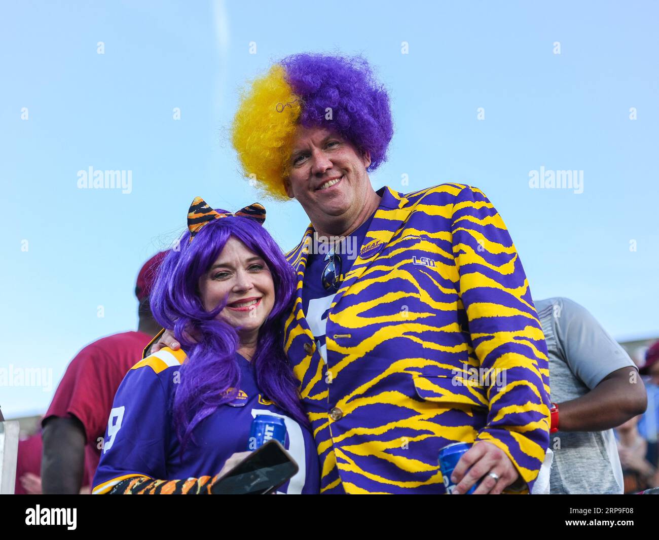 Orlando FL USA 3rd Sep 2023 LSU Tigers Fans Pose For A Picture orlando-fl-usa-3rd-sep-2023-lsu-tigers-fans-pose-for-a-picture