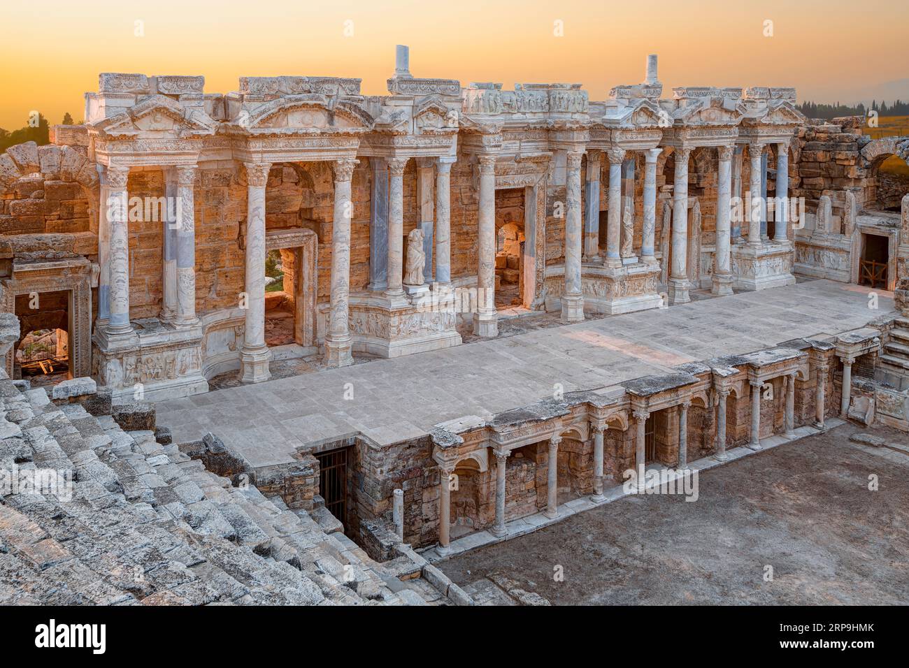 Hierapolis Roman Theater At Sunset Pamukkale Turkey Stock Photo Alamy