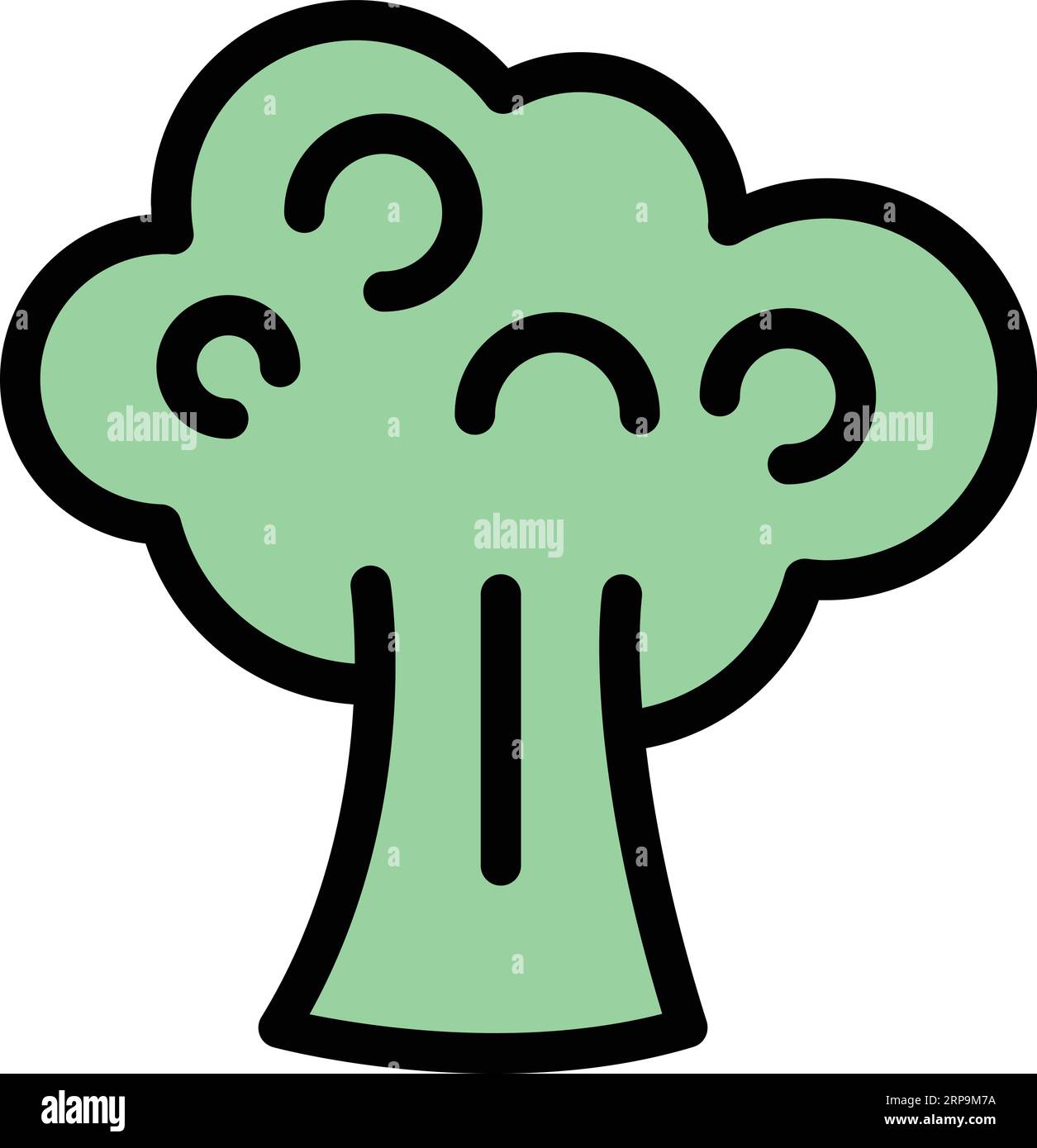 Broccoli icon outline vector. Diet food. Meal cooking color flat Stock ...