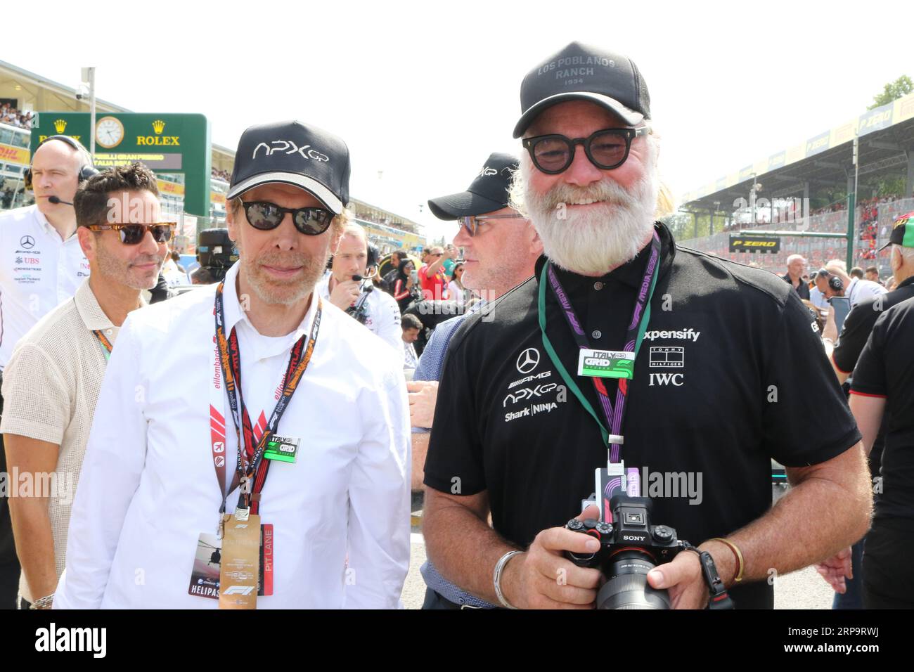 Monza, Italy. 03rd Sep, 2023. MONZA, Italy, 3. September 2023; Jerry Bruckheimer is a film and television producer (L) and Chad OMAN is the current president of production for Jerry Bruckheimer Films, Parco di Monza, Autodromo, Formula One, F1, Italian Grand Prix, Grosser Preis von Italien, GP d'Italie, Motorsport, Race, Formel1, Honorarpflichtiges Foto, Fee liable image, Copyright © Arthur THILL/ATP images (THILL Arthur/ATP/SPP) Credit: SPP Sport Press Photo. /Alamy Live News Stock Photo