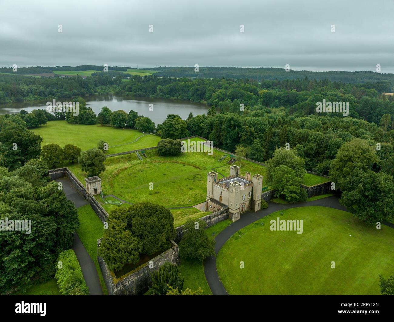 Aerial view of Hillsborough castle, four bastion artillery fort in
