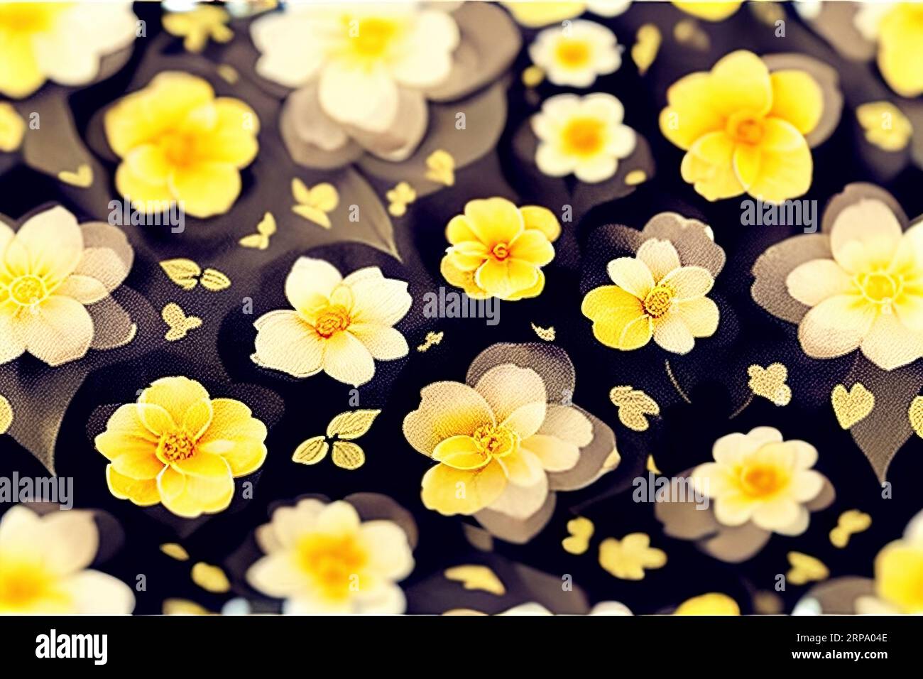 A vibrant array of yellow and black flowers lay scattered across the ...