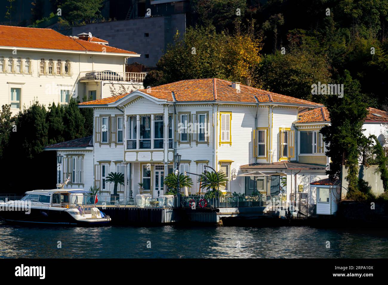 Waterfront Mansions (Yali) on Bosporus Strait. Istanbul, Turkey Stock Photo