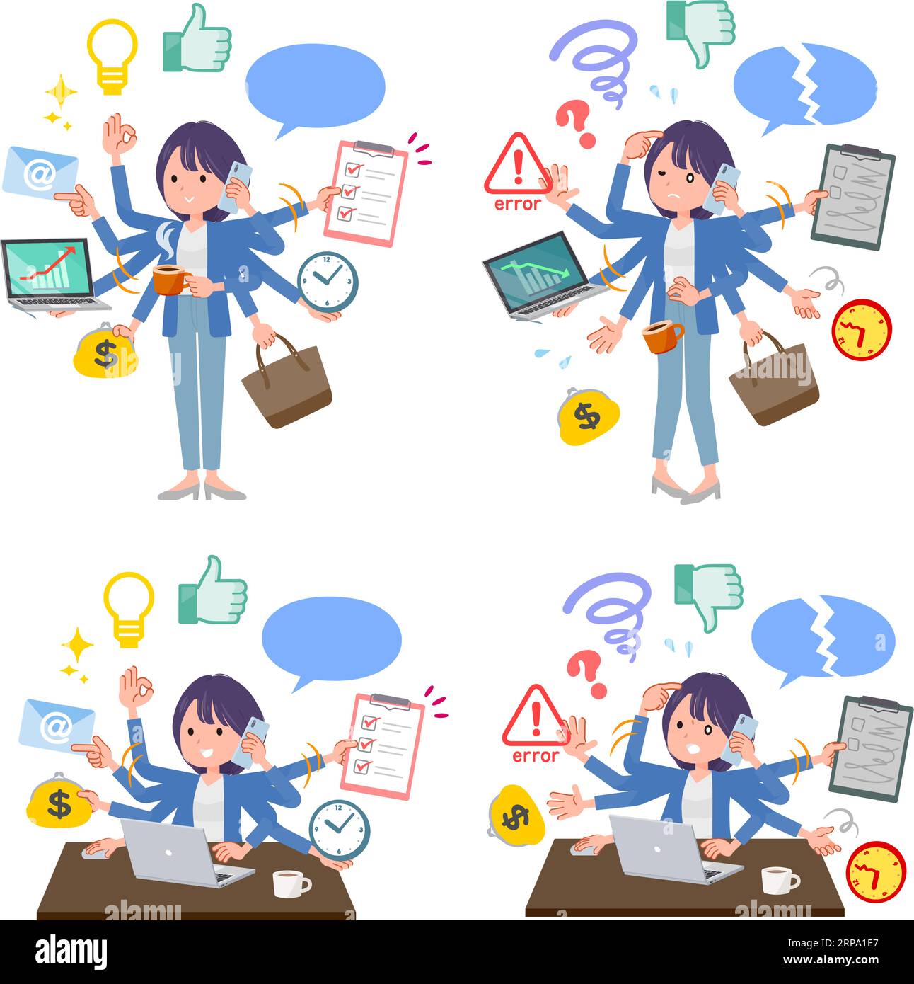 Secretary multitasking Cut Out Stock Images & Pictures - Alamy