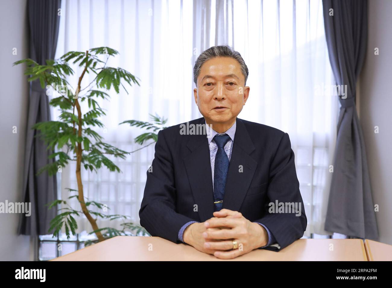 (190423) -- TOKYO, April 23, 2019 (Xinhua) -- Former Japanese Prime Minister Yukio Hatoyama is seen in Tokyo, Japan, March 4, 2019. China-proposed Belt and Road Initiative (BRI) has greatly helped enhance regional peace and prosperity, Yukio Hatoyama has said in an exclusive interview with Xinhua. Hatoyama is expected to attend the second Belt and Road Forum for International Cooperation (BRF), to be held in Beijing, capital of China, on April 25-27, with the theme of Belt and Road Cooperation, Shaping a Brighter Shared Future. (Xinhua/Du Xiaoyi) JAPAN-TOKYO-YUKIO HATOYAMA-INTERVIEW PUBLICATIO Stock Photo