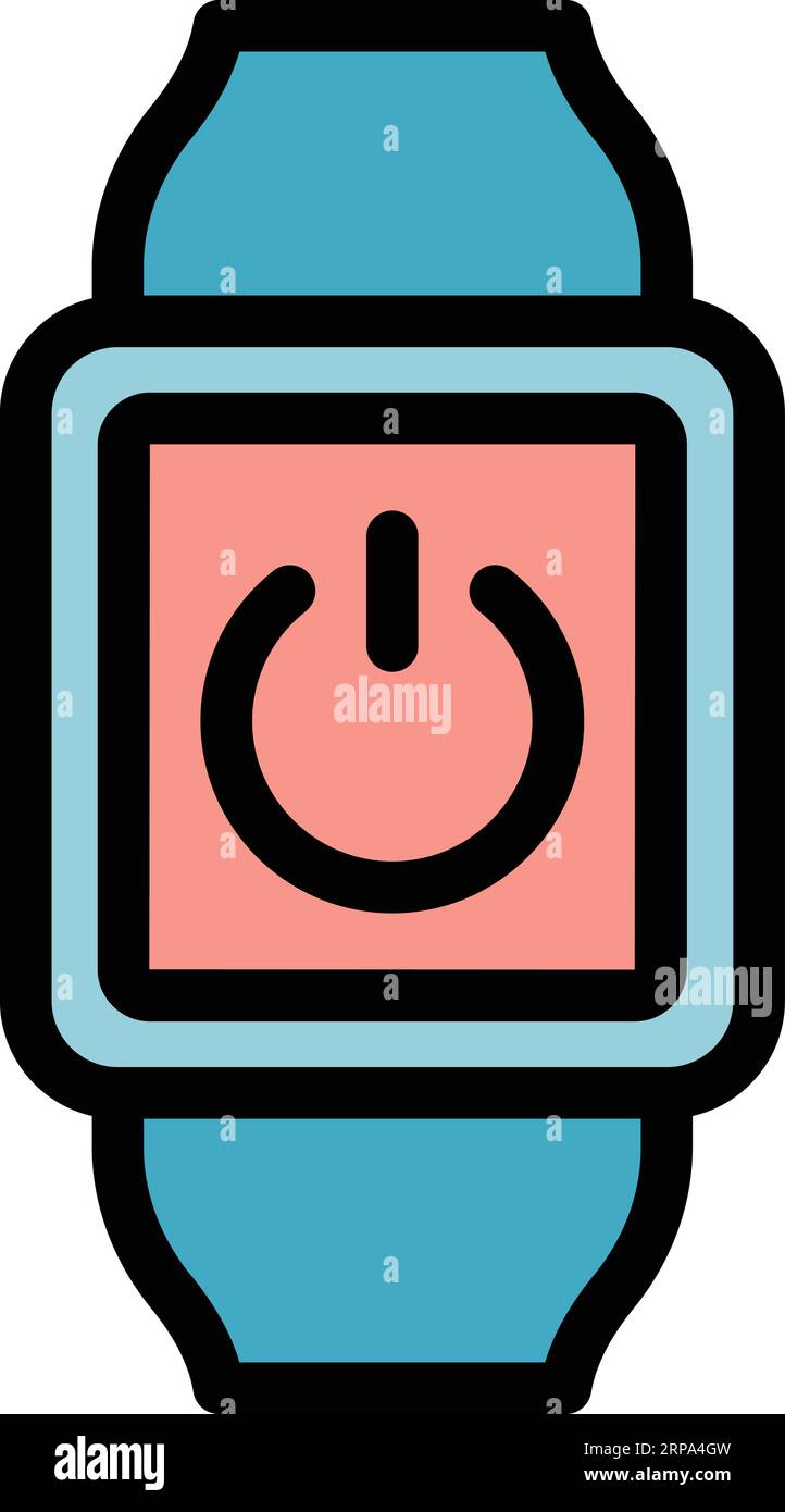 Turn off smartwatch icon outline vector. Digital detox. Social media ...