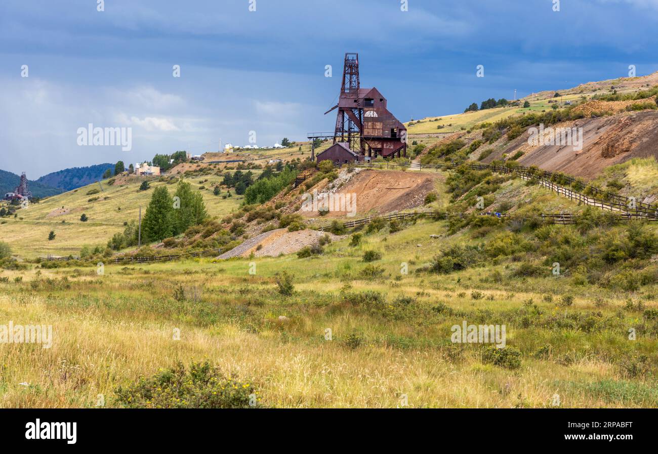 Old abandoned gold mine in the Rocky Mountains of Colorado near the town of Victor Stock Photo