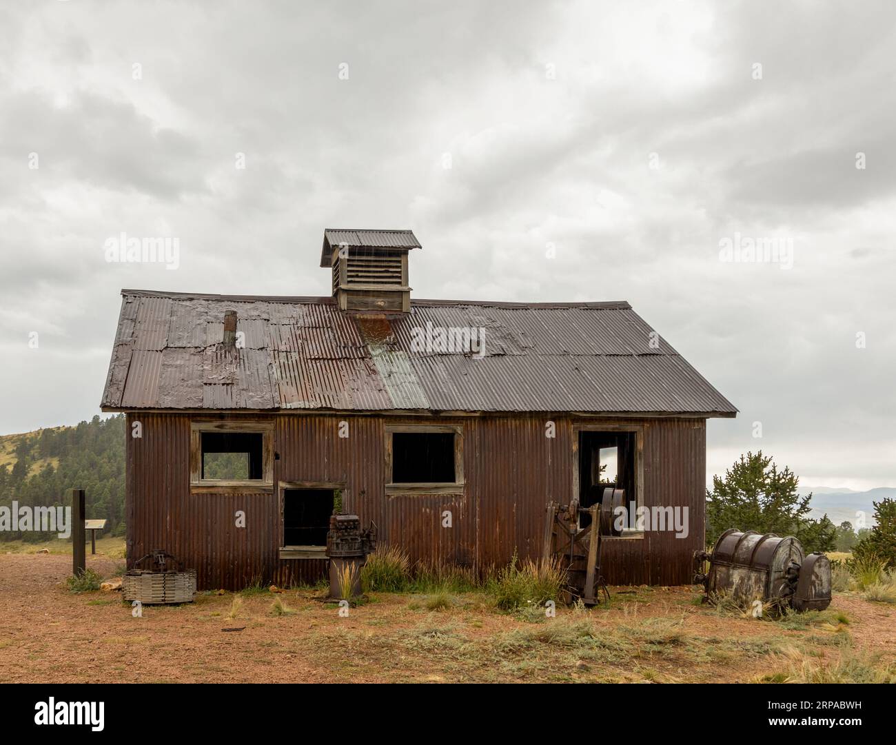 Old abandoned gold mine in the Rocky Mountains of Colorado near the town of Victor Stock Photo
