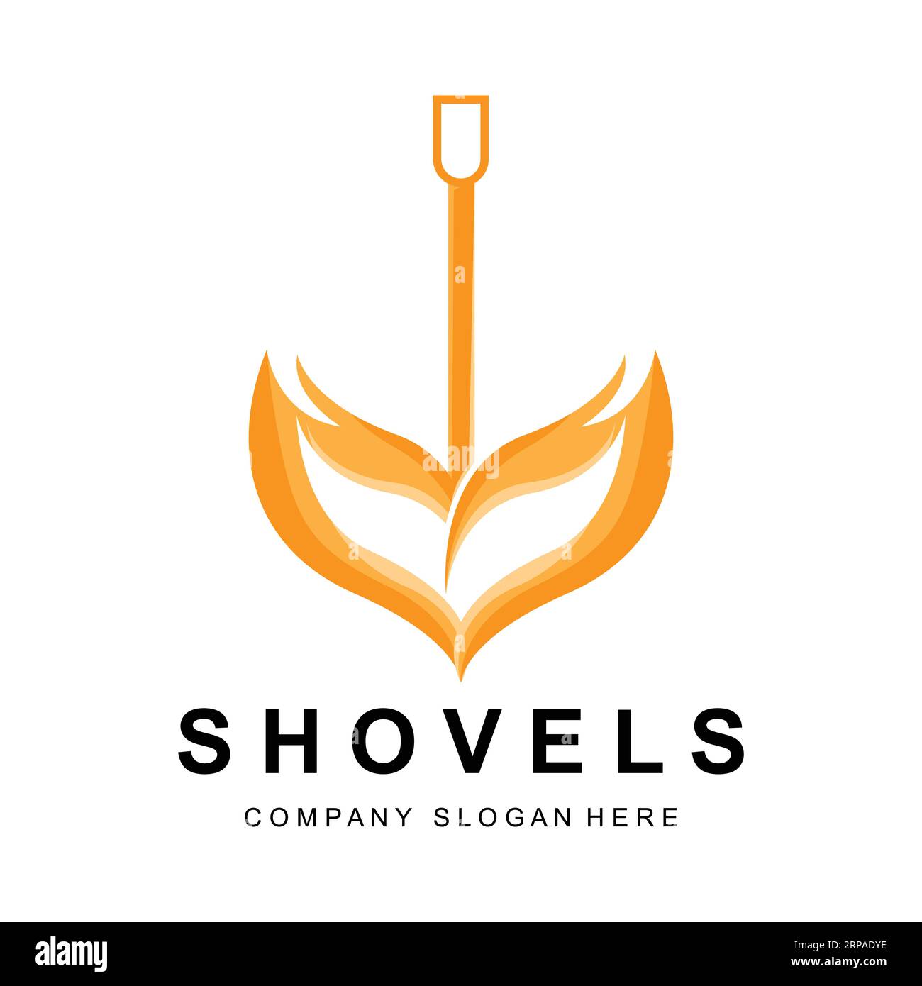 Shovel Logo Design, Construction Worker Tool Illustration Vector