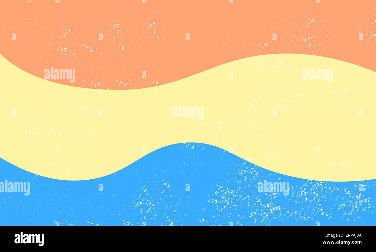 Pastel colorful wave pattern background design with white grunge texture Stock Vector