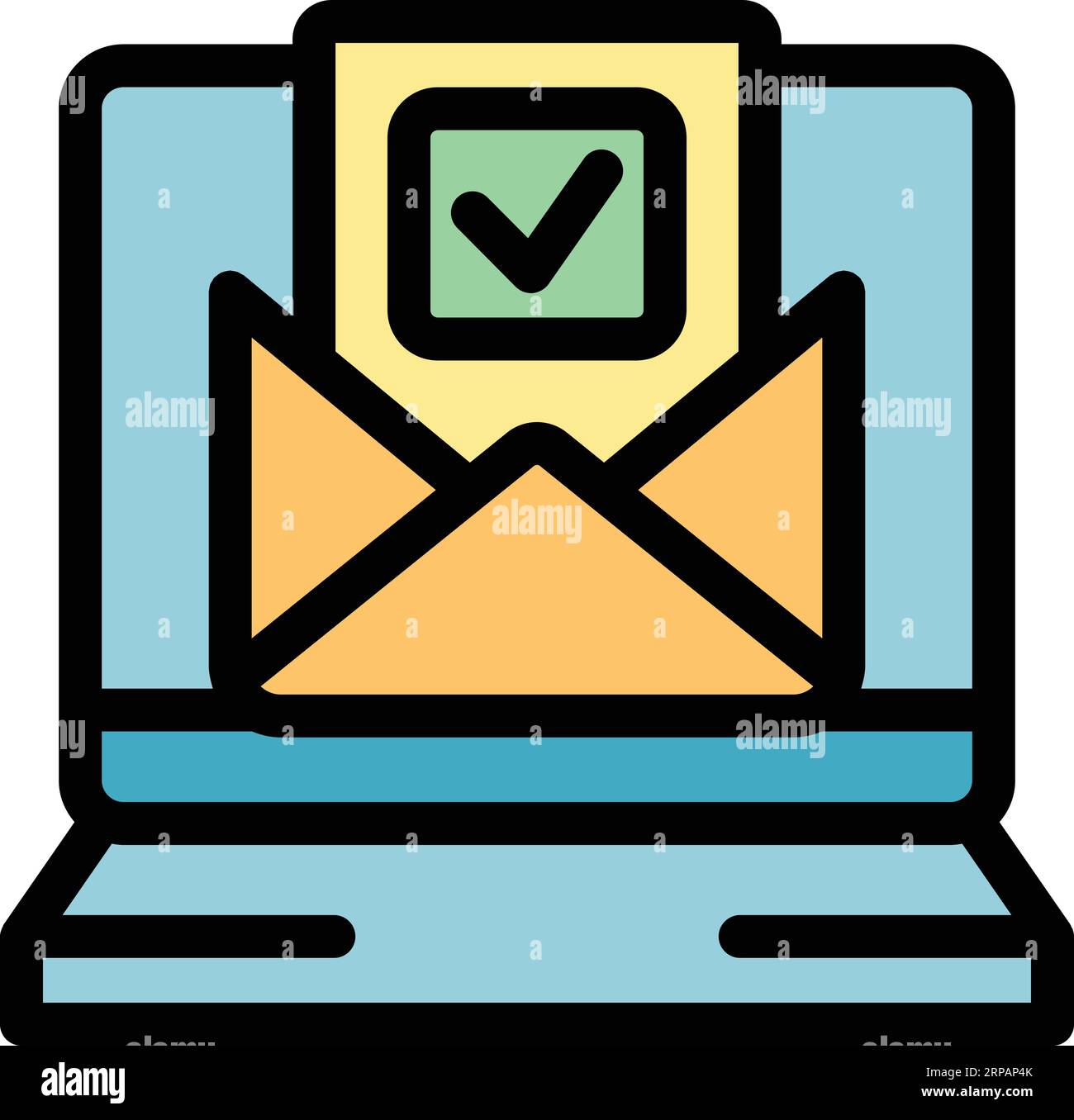 Election mail icon outline vector. Online box. Public democracy color ...