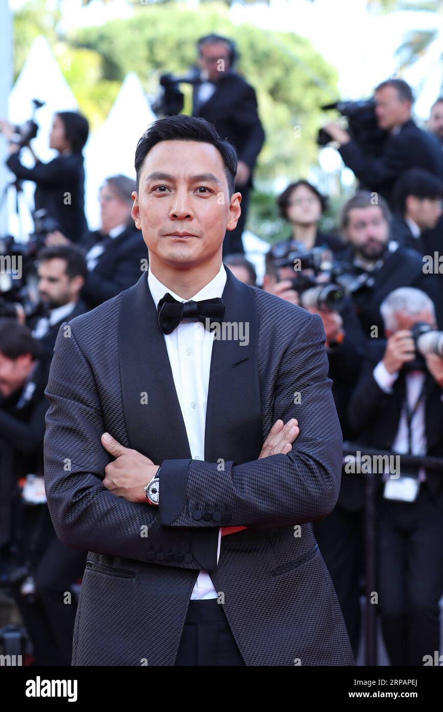 (190517) -- CANNES, May 17, 2019 (Xinhua) -- Actor Daniel Wu poses on the red carpet for the premiere of the film Rocketman at the 72nd Cannes Film Festival in Cannes, France, on May 16, 2019. The 72nd Cannes Film Festival is held here from May 14 to 25. (Xinhua/Zhang Cheng) FRANCE-CANNES-FILM FESTIVAL-ROCKETMAN-RED CARPET PUBLICATIONxNOTxINxCHN Stock Photo