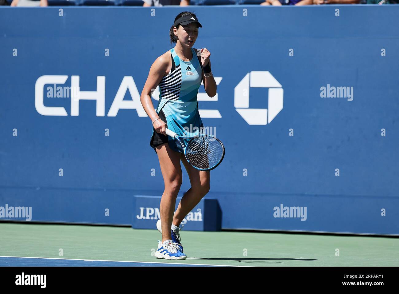 New York, New York, USA. 3rd Sep, 2023. Xinyu Wang (CHN) in action, during the 2023 US Open - Tennis Championships (Credit Image: © Mathias Schulz/ZUMA Press Wire) EDITORIAL USAGE ONLY! Not for Commercial USAGE! Stock Photo