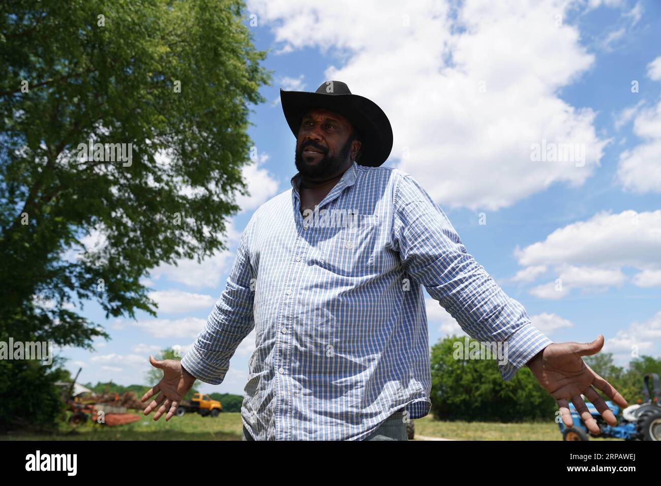 (190519) -- BASKERVILLE, May 19, 2019 -- John Boyd Jr. speaks during an interview in Baskerville, Virginia, the United States, on May 15, 2019. John Boyd Jr., a fourth-generation farmer in the U.S. state of Virginia, has only planted about one fourth of his soybean crop so far this year. I am part worried and part frustrated and I m very disappointed, he said. At his family farm in Baskerville, southern Virginia, Boyd told Xinhua earlier this week that the planting window is closing for his soybeans. If my crop isn t planted one month from right now ... then it s all over for me, and not just Stock Photo