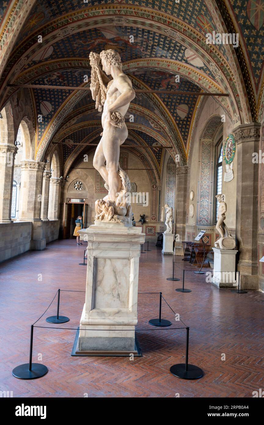 A 1589 marble statue of Jason the mythological hero, holding the Golden