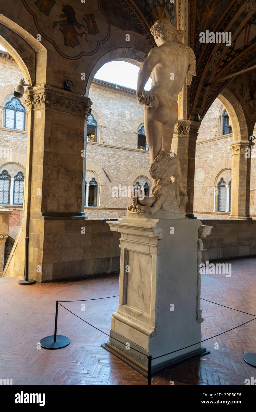 A 1589 marble statue of Jason the mythological hero, holding the Golden