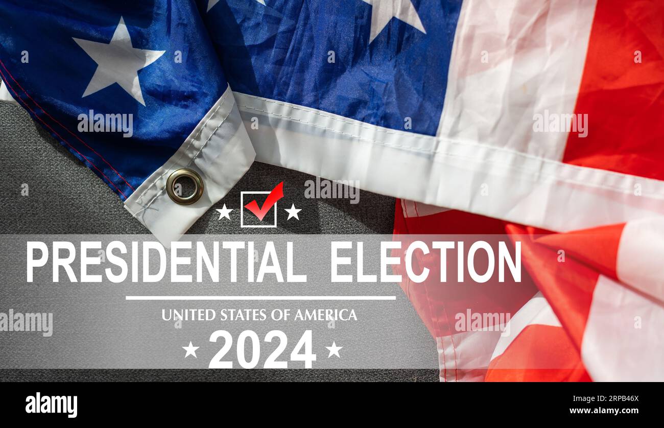 American flag and a red circle on November 5 Presidential Election Day