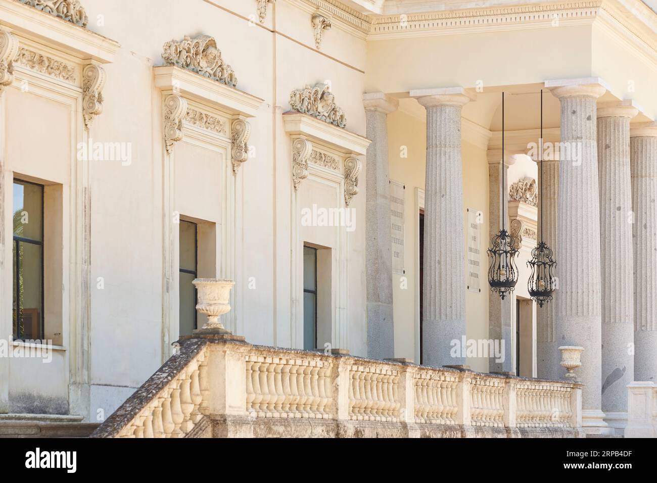 Historic Vista Alegre garden palace. New palace entrance. Madrid, Spain Stock Photo