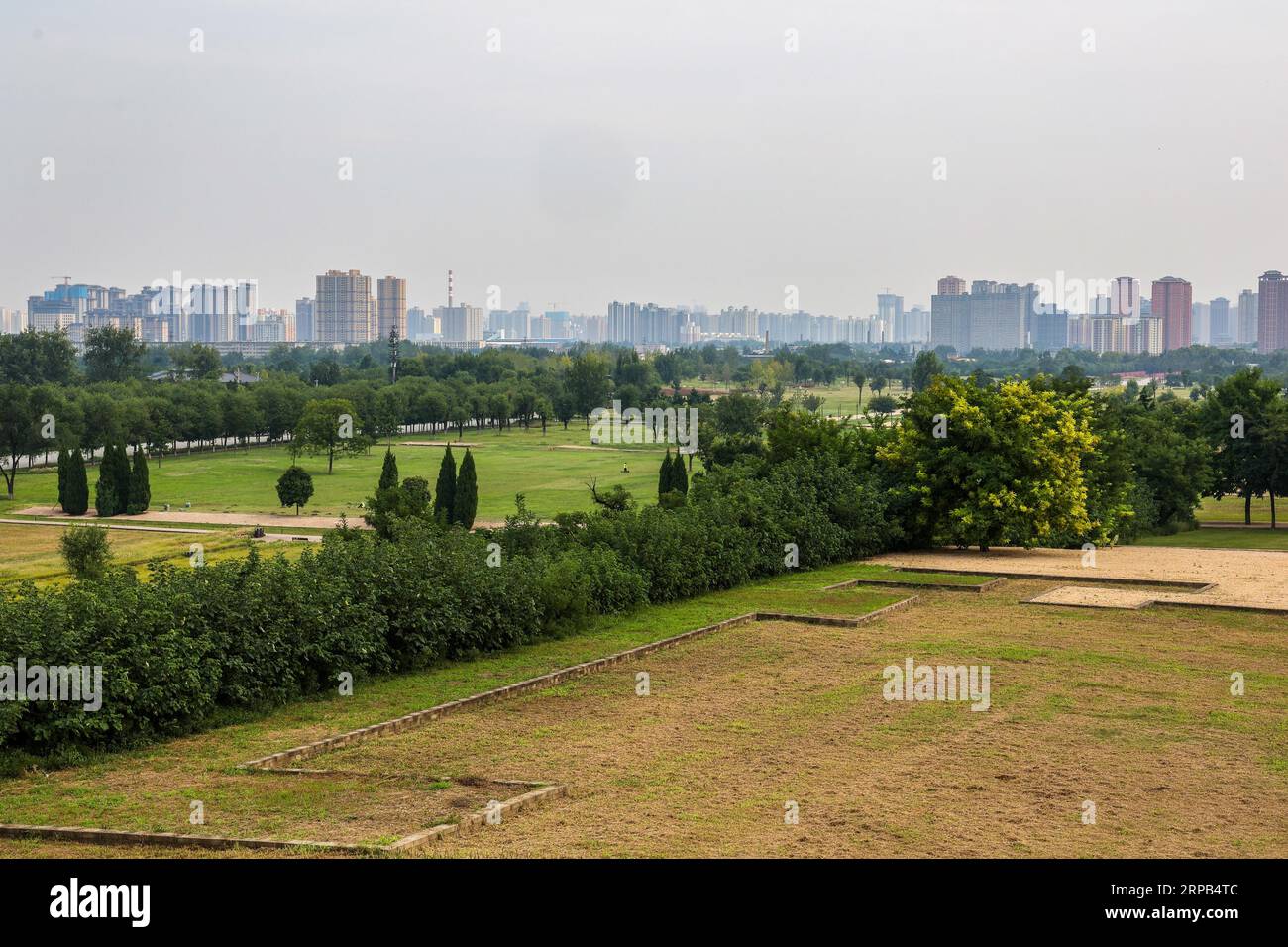 Aerial photo shows the Han Chang'an City Site in Xi'an City, northwest ...