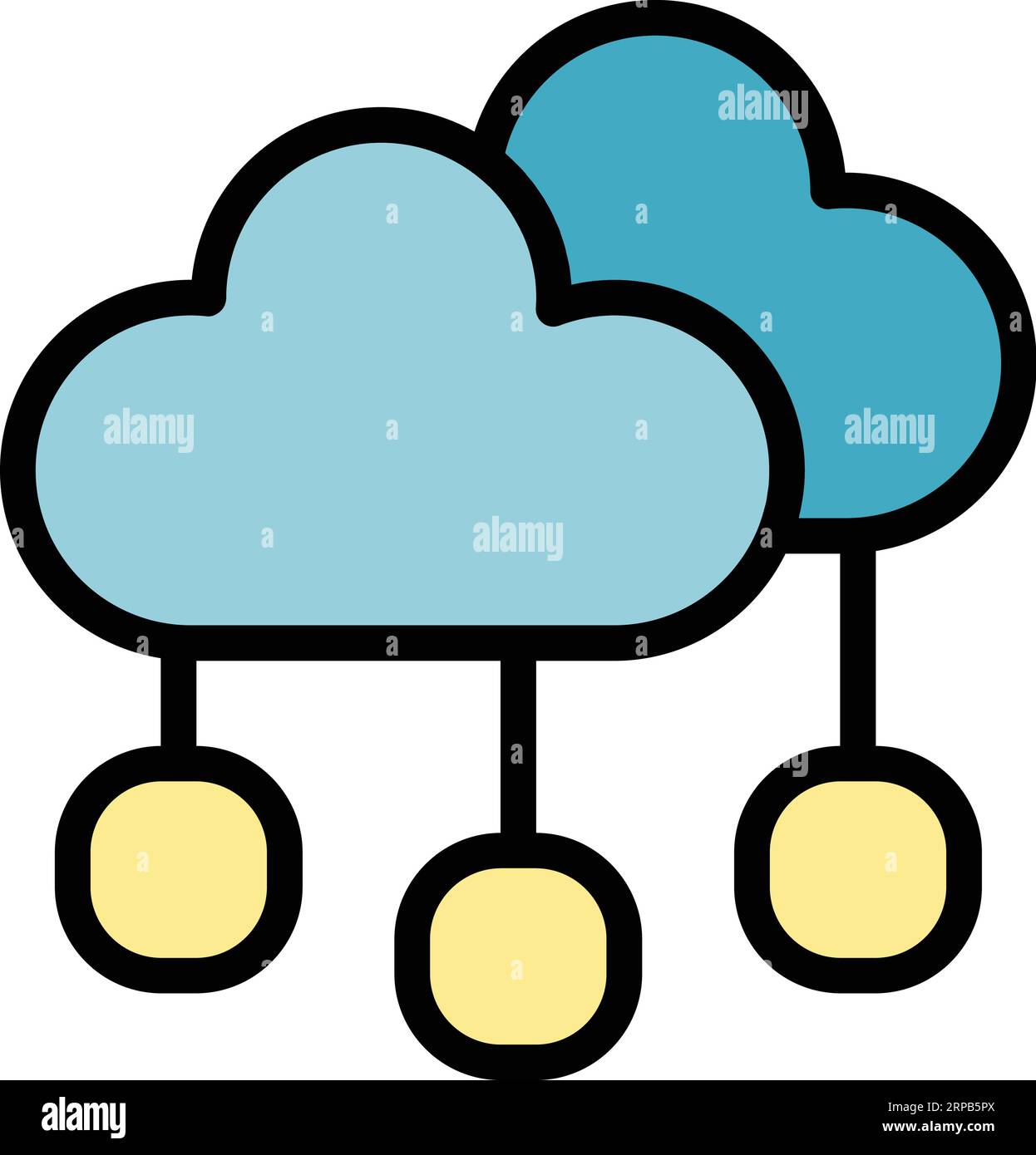 Cloud data game icon outline vector. Online gamer. App console color flat Stock Vector