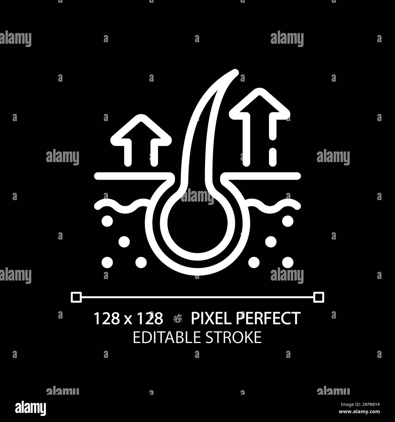 Customizable hair loss thin linear white icon Stock Vector
