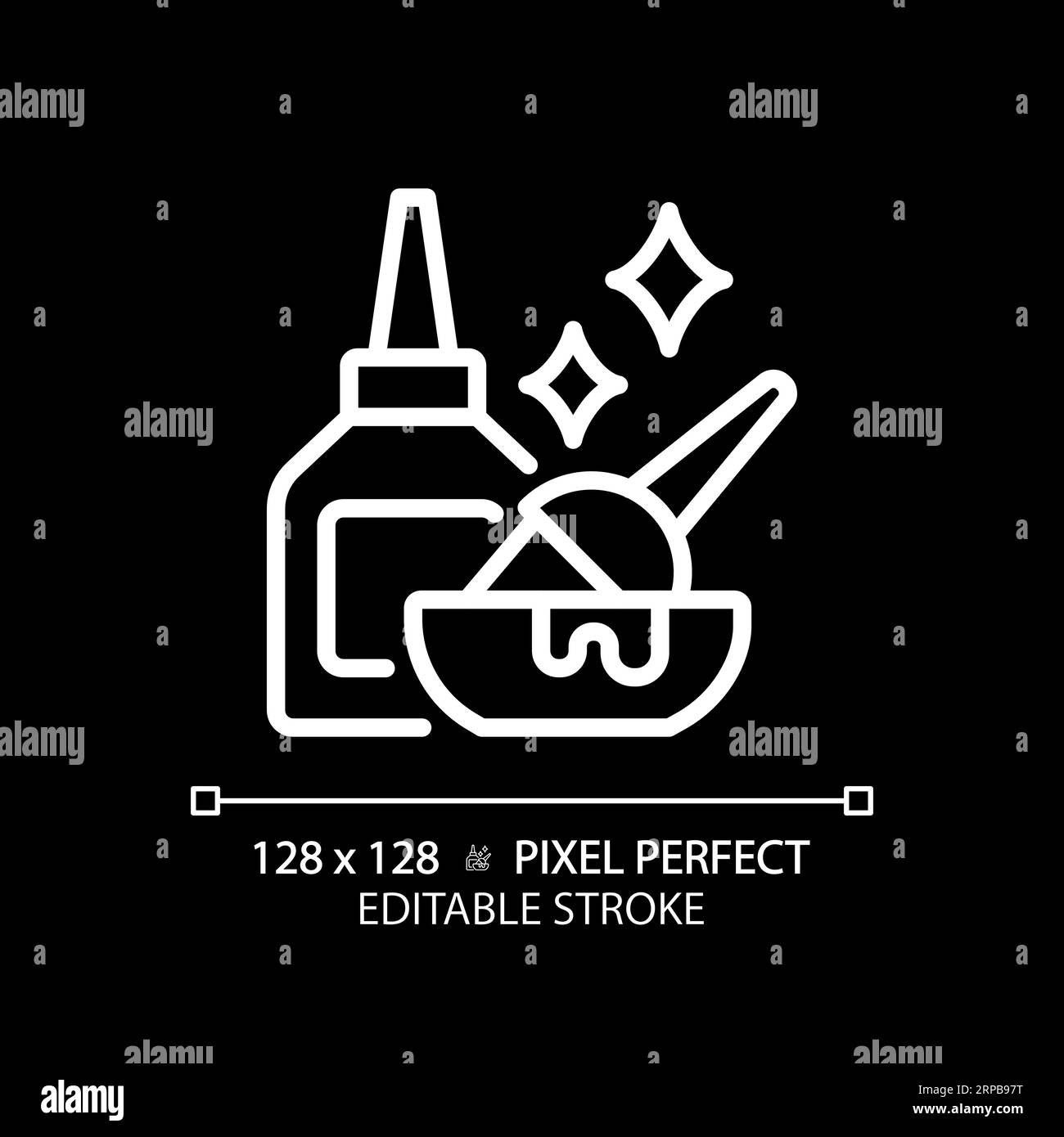 Customizable hair care products thin linear white icon Stock Vector