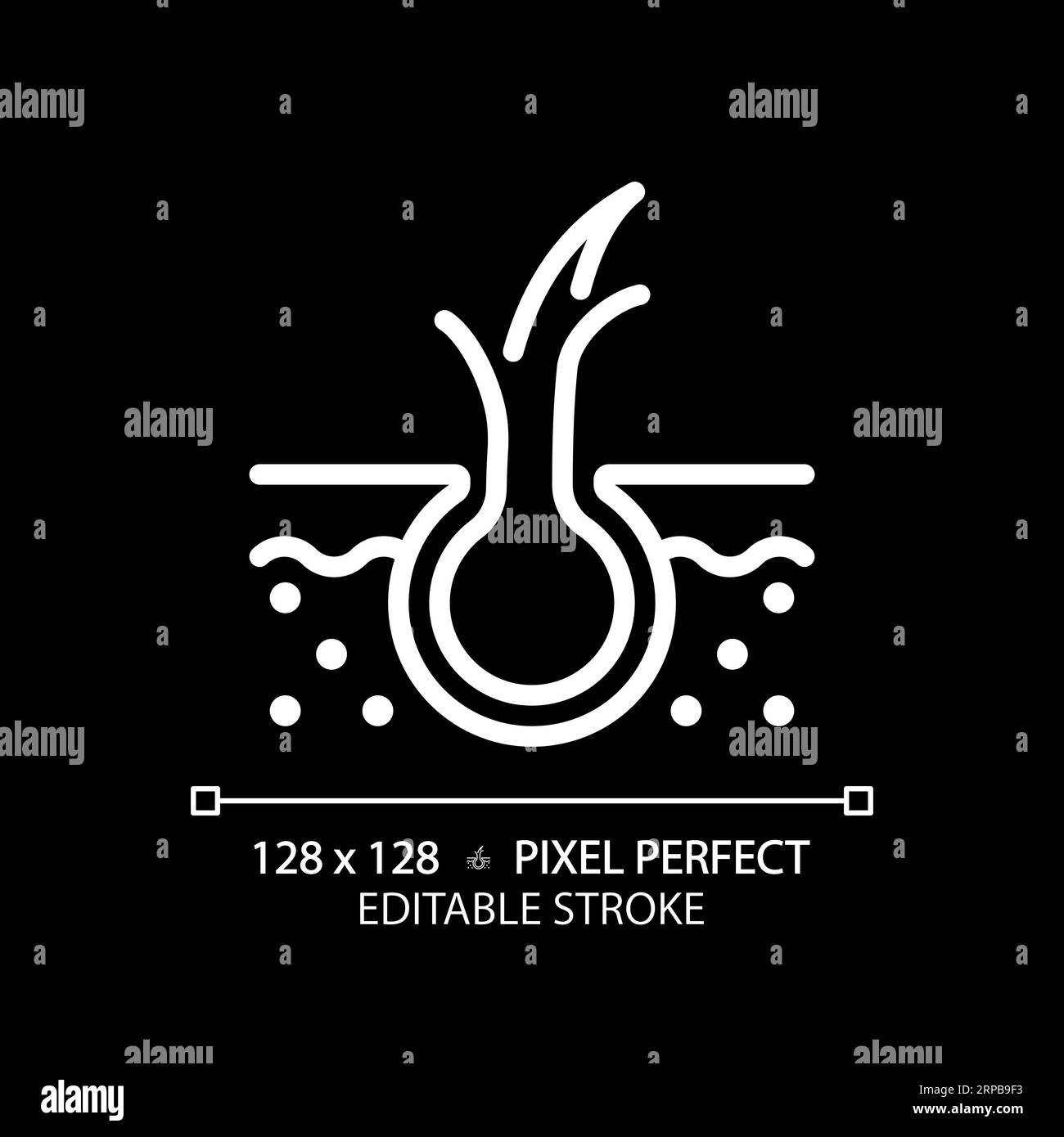 Customizable hair split ends thin linear white icon Stock Vector