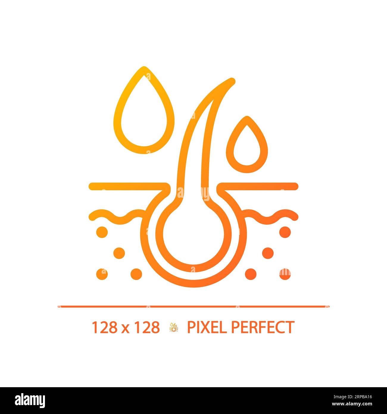 2D hair follicle treatment thin linear gradient icon Stock Vector