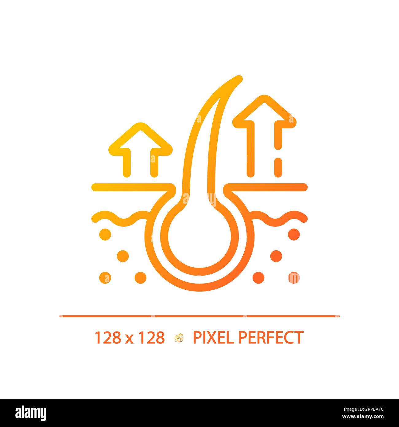 2D hair loss thin linear gradient icon Stock Vector