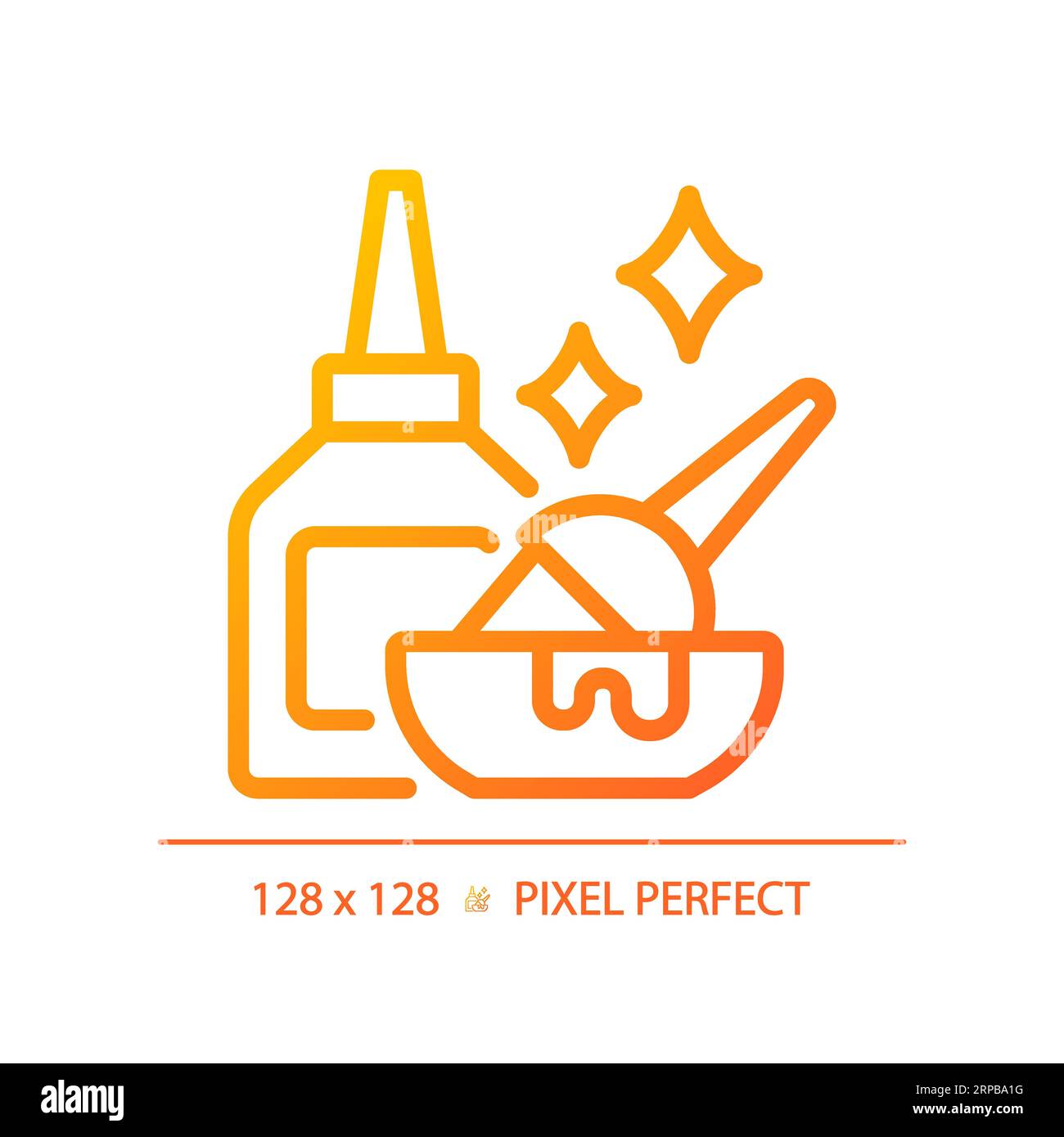 2D hair care products thin linear gradient icon Stock Vector