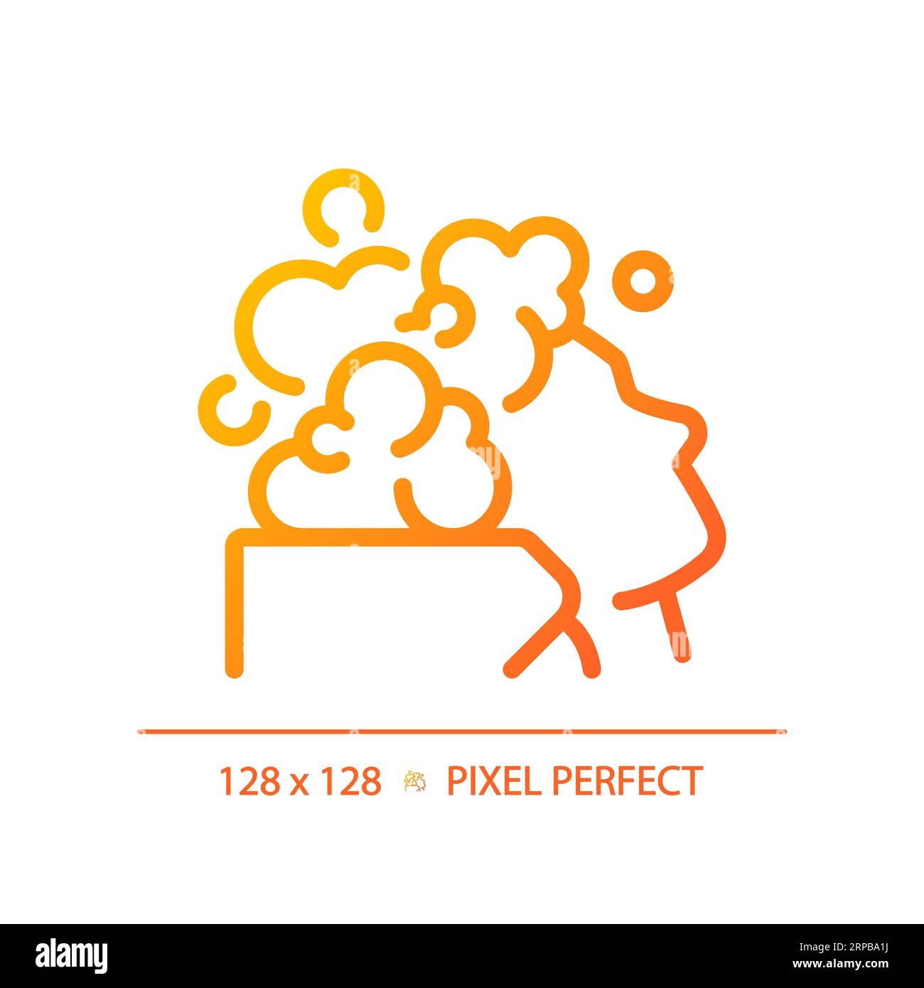 2D woman with hair wash thin linear gradient icon Stock Vector Image ...